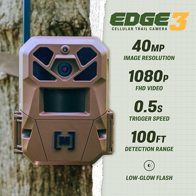 Moultrie Deer Feeder Standard and Moultrie Edge 3 Cellular Trail Camera Bundle