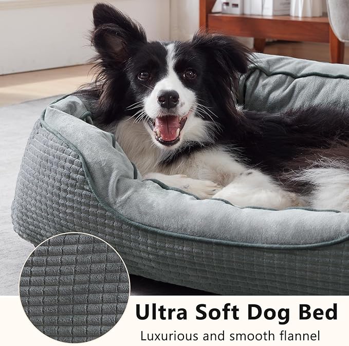 Dog Beds for Small Medium Large Dogs & Cats. Washable Pet Bed, Orthopedic Dog Sofa Bed, Soft Calming Sleeping Warming Puppy Bed (Star-Grey, Large-(30’’x 24’’x 9’’))