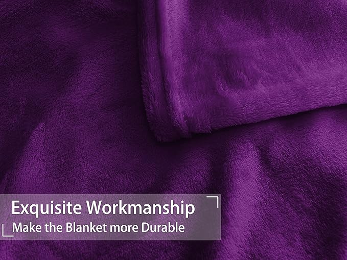 iMaylex Soft Puppy Flannel Fleece Blanket for Pet Dog Cat, Plush Microfiber, Cozy and Lightweight, Purple, Pet, 19 x 27 inch (50 x 70 cm)