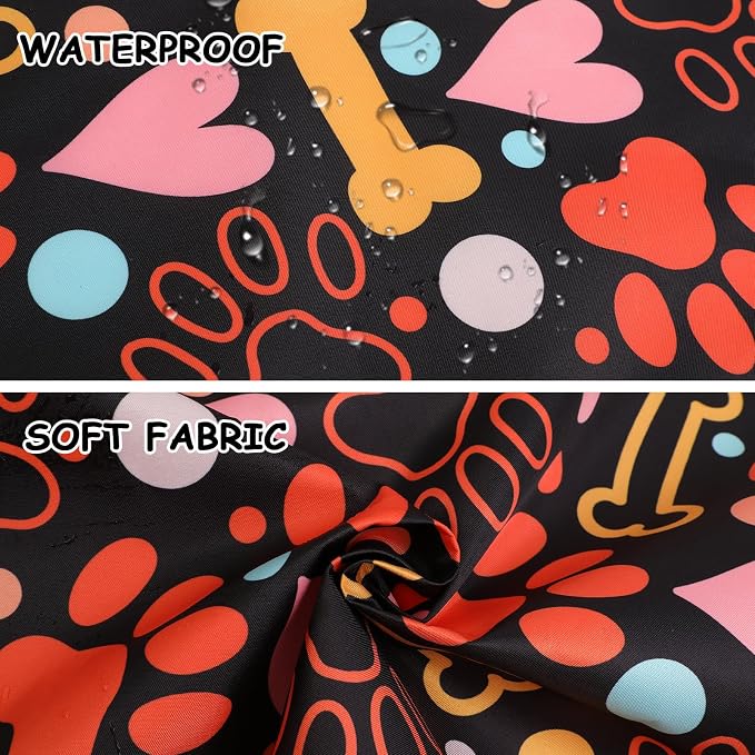 Dog Grooming Waterproof Apron with 2 Pockets, Cute Animals Puppy Dog Pets Apron