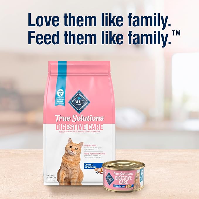 Blue Buffalo True Solutions Wet Food for Cats, Digestive Care Formula with Clinically Proven Ingredients, Chicken Recipe, 3oz Cans, 4Pack Trial Size