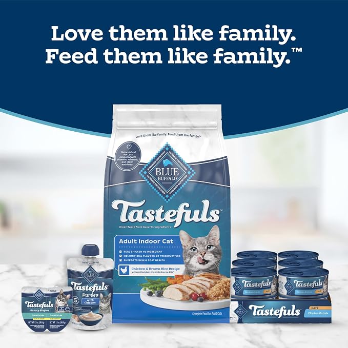 Blue Buffalo Tastefuls Tuna Entrée in Gravy Flaked Adult Wet Cat Food, Real Tuna First, Natural Ingredients Enhanced with Vitamins, Minerals & Other Nutrients, 3-oz. Cans (24 Count)