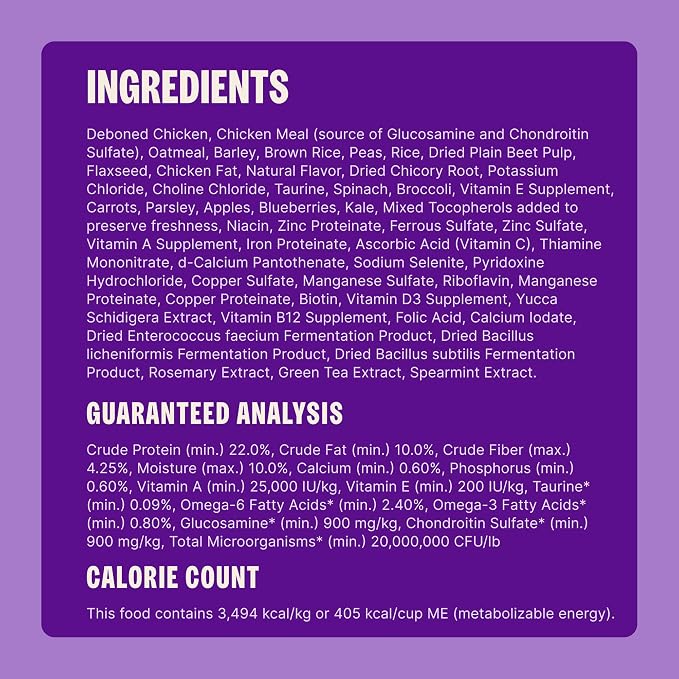 Wellness Complete Health Age Advantage Senior Dry Dog Food, Wholesome Grain Kibble, Natural, Chicken and Barley Recipe, 26 lb Bag