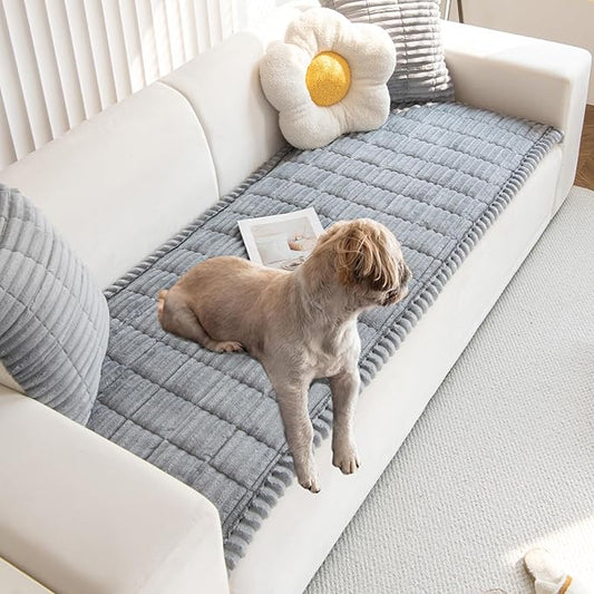 Gumfolk Pet Couch Covers for Sofa Slipcovers Couch Protector for Dogs Washable Cushion Cover, Sofa Pad Blanket Furniture, Grey, 27in*83in
