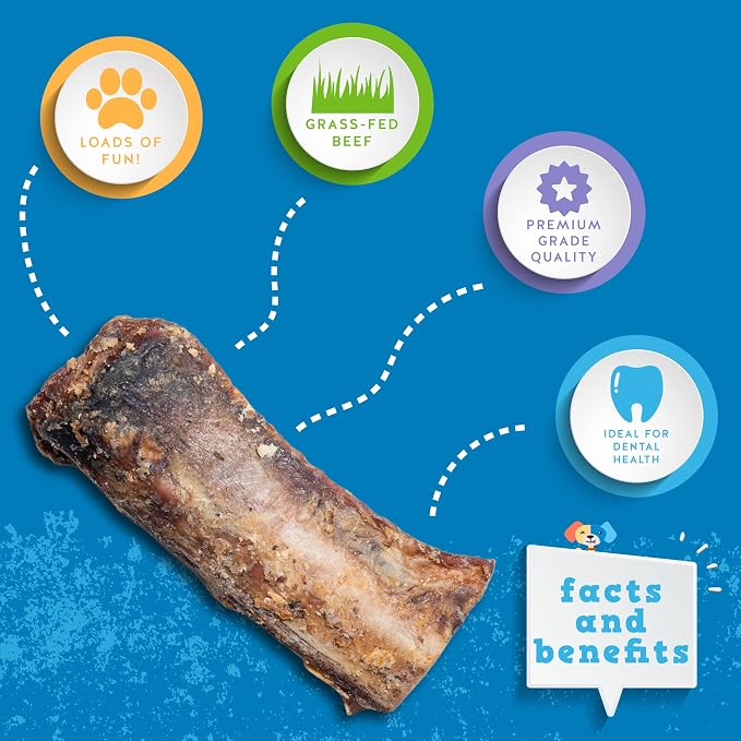 Jack&Pup Rib Bones for Dogs (24 Oz Bag) – Natural Single Ingredient Beef Bones for Dogs, High Protein, Flavorful Rib Bone Bites