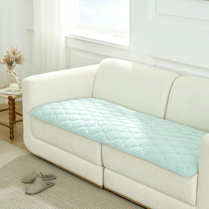 COZY KISS Dog&Cat Cooling Couch Cover, 27.5x82.5 Inch Waterproof Pet Pad, Q-Max > 0.4 Cool-Tech Fabric, Green