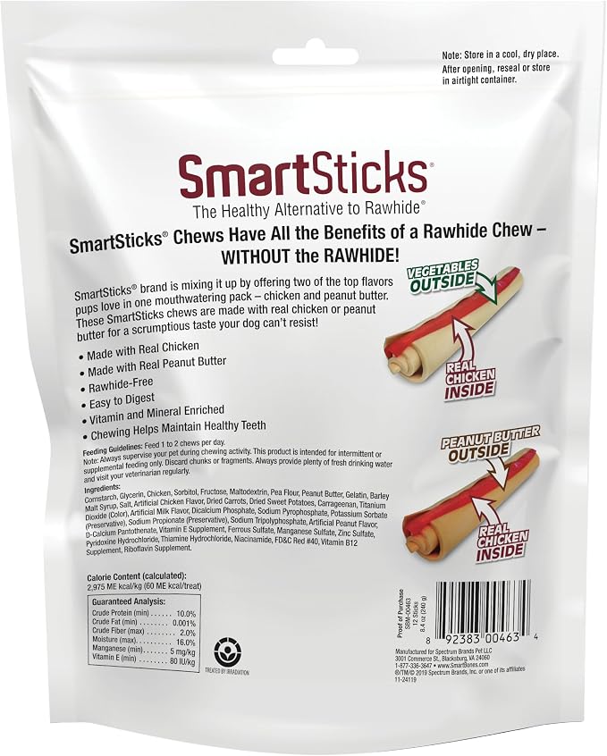 SmartBones SmartSticks, Treat Your Dog to a Rawhide-Free Chew Made With Real Meat and Vegetables