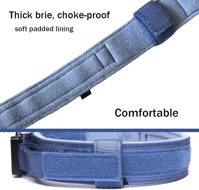 Tactical Dog Collar and Leash Set Adjustable Military Nylon Dog Collar with Control Handle and Heavy Duty Metal Buckle for Large Dogs（Dark Blue S