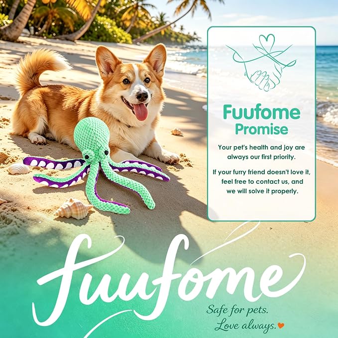 Fuufome Squeaky Plush Dog Toys, Soft Fabric Toys for Puppy, Small and Medium Dogs, Interactive Daily Companionship Training Reward Birthday Gift