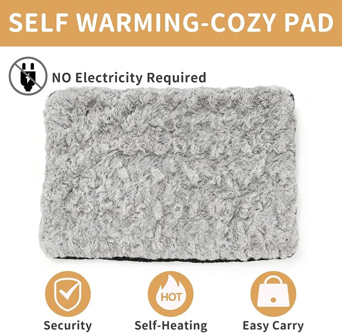 NAMOTEK Self-Warming Cat Bed Indoor/Outdoor Super Soft Self Heating Pet Mat Washable Thermal Pad for Cat & Dog 39x27 inch