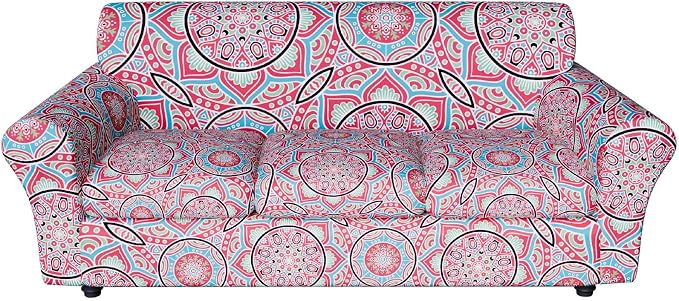 Stretch Couch Covers for 3 Separate Cushion Couch Sofa,Floral Printed Couch Sofa Cover,Washable Sofa Slipcover,Pet Friendly Furniture Protector with Elastic Bottom,Universal Fit for Home(Sofa,Cover)