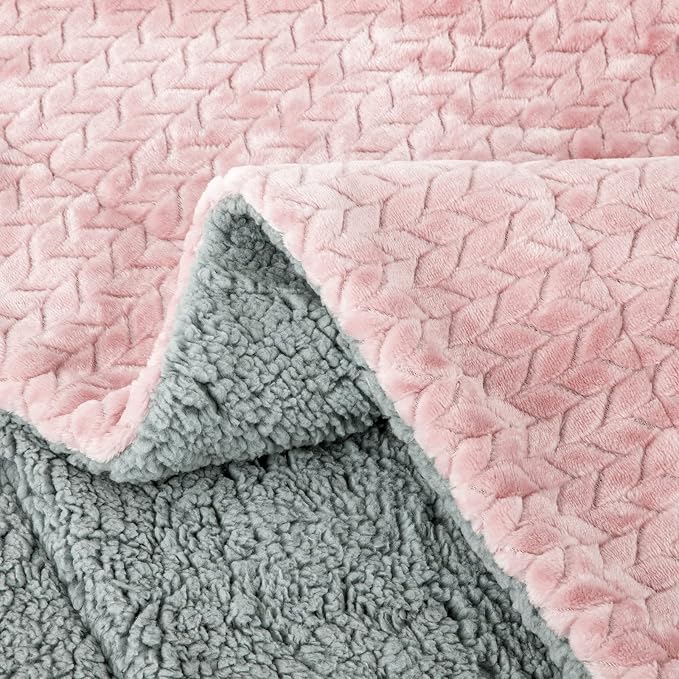 Fuzzy Blanket or Fluffy Blanket for Baby Girl or boy, Soft Warm Cozy Coral Fleece Toddler, Infant or Newborn Receiving Blanket for Crib, Stroller, Travel, Outdoor (32" x 40", MD-Sakura Pink)