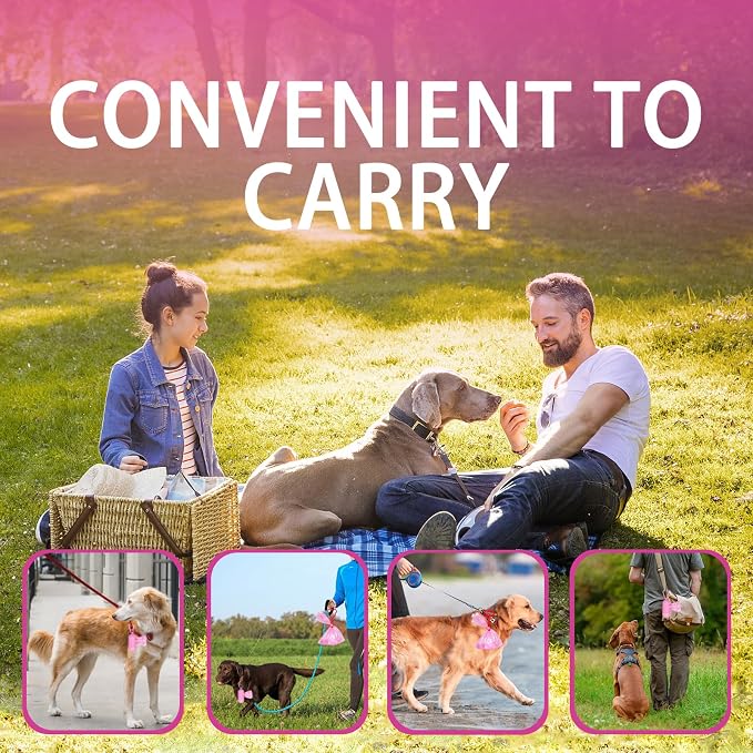 HZDHCLH Poop Bags for Dogs Leak Proof Extra Thick Dog Poop Bags, Pink Cat's Paw 36 Rolls 9" x 13" Lavender Scented Pet Waste Bag, 540 Count
