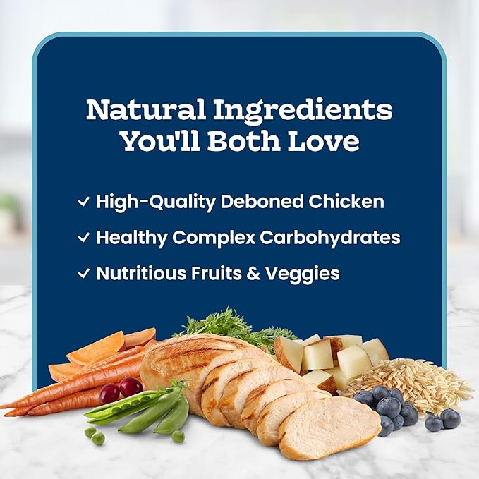 Blue Buffalo Tastefuls Chicken & Brown Rice Recipe Sensitive Stomach Adult Dry Cat Food, Real Chicken First, Deliciously Healthy Natural Cat Food, Natural Ingredients, Supports Digestion, 3-lb Bag