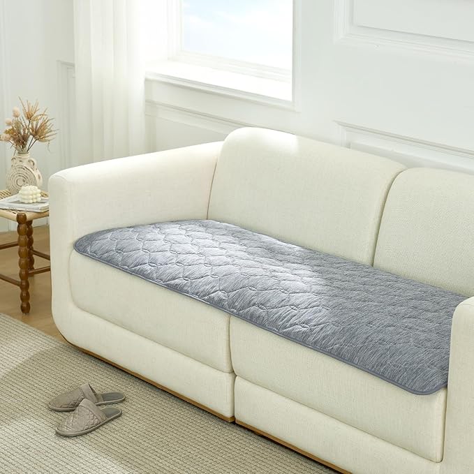 COZY KISS Dog&Cat Cooling Couch Cover, 27.5x71.0 Inch Waterproof Pet Pad, Q-Max > 0.4 Cool-Tech Fabric, Dark Grey