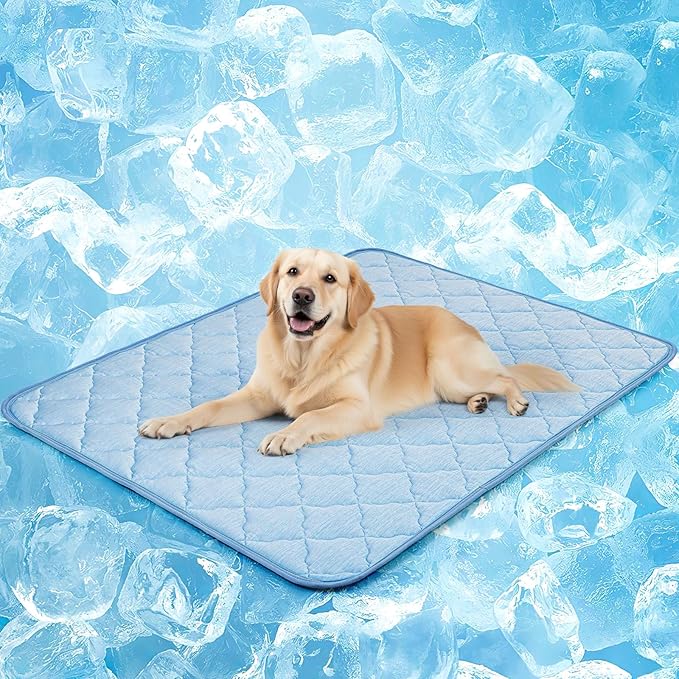LOOBANI Dog Cooling Mat for Extra Large - 60" x 40" Pet Cooling Pad for Pet with Anti-Slip Bottom, Premium Q-MAX>0.5 Self-Cooling Pad for Dogs, Cats, Indoor & Outdoor Use, Couch, Bed, and Floor