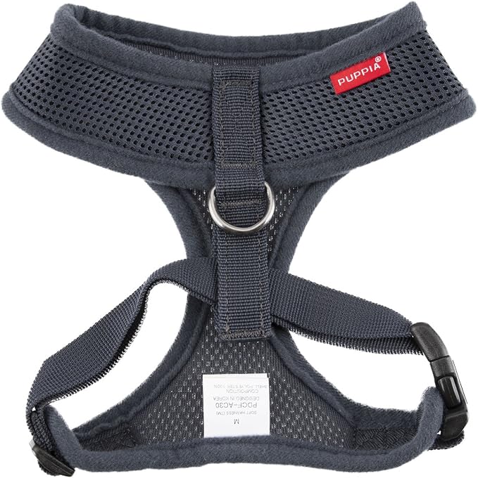 Authentic Puppia Soft Harness, Grey, Small (Pack of 3)