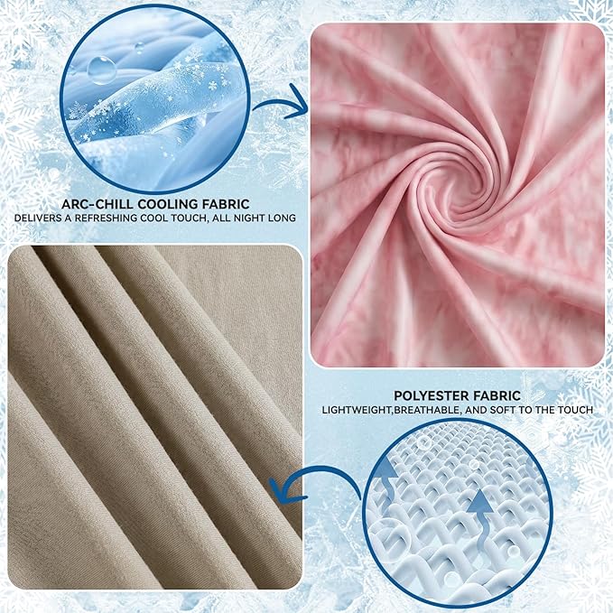 Guohaoi Cooling Throw Blanket for Hot Sleepers, Twin Size 90''×108'' Lightweight Breathable Summer Bed Blanket for Couch, Arc-Chill Q-Max >0.5 Cool Fiber, Lightweight Blanket Pink