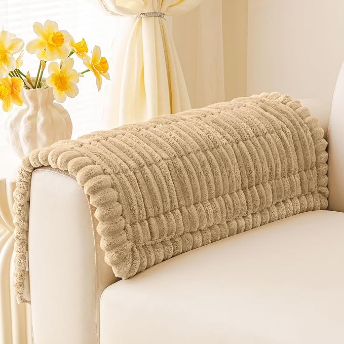 Smiry Couch Cover for Dogs, Non Slip Washable Sofa Protector for Pets, Soft Furniture Cover for Pet, Stylish Sofa Covers, Cozy Protect Against Fur, Dirt & Everyday Messes (Camel, 27.6" x 27.6")