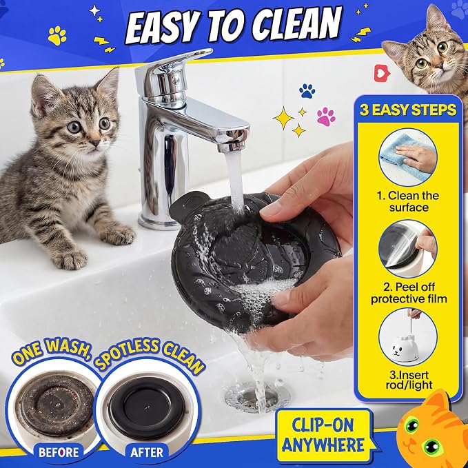CATPICK Interactive Cat Toys for Indoor Cats - Automatic Flying Bird Feather Toy, USB Rechargeable Electric Cat Teaser with Strong Sticky Base, Smart Motion Self-Play Toy for Bored Cats(Green)