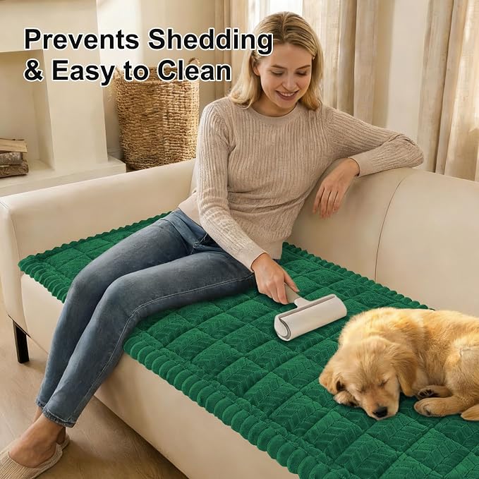 Smiry Couch Cover for Dogs, Non Slip Fuzzy Pet Sofa Covers Washable for 2-3 Cushion Couch, Soft Thick Furniture Protector for Cats Dogs, Against Fur, Dirt, Scratch Resistant (Turquoise, 35.4"x63")