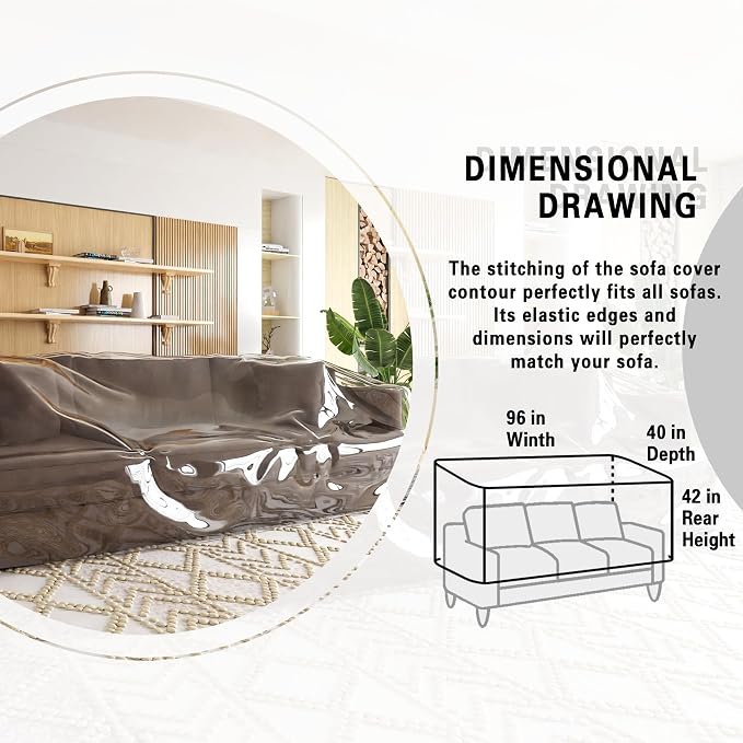 Imperius Clear Thick Heavy Duty Water Resistant Sofa/Couch Cover,Waterproof Plastic Shield Covers for Couch，Vinyl Sofa Cover to Prevent Scratching by Dogs and Cats
