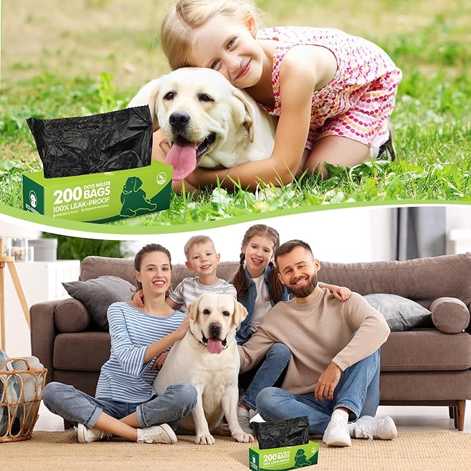 Sherr 10 Boxed Rolls 2000 Counts Dog Poop Bags Bulk Leak Proof Dog Doggy Poop Pet Waste Bags for Puppy Pets Outdoor Walking and Travel