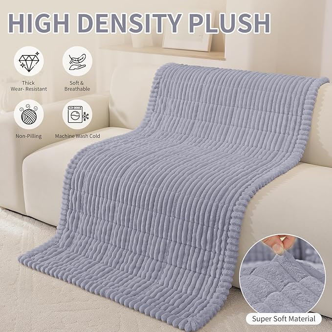 Fuzzy Pet Couch Covers for Dogs Washable, Thick Couch Covers for 3 Cushion Sofa Pet Friendly, Non Slip Plush Dog Couch Cover for for Sectional, Loveseat (Light Gray, 27.6" x 71")