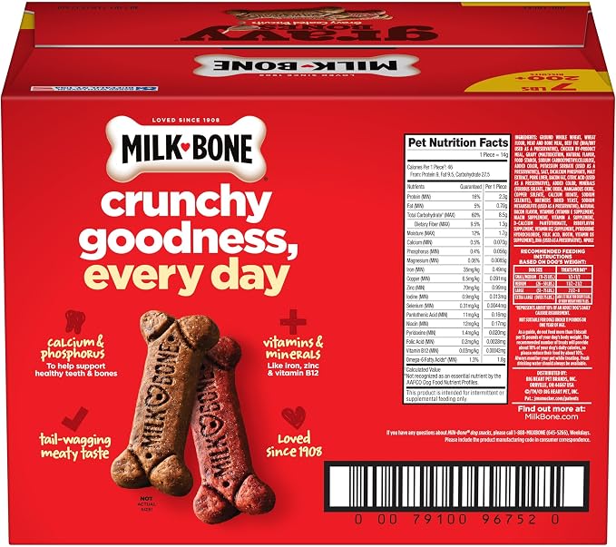 Milk-Bone GravyBones Dog Biscuits, Gravy Coated Small Dog Treats, 7 Lb. Box