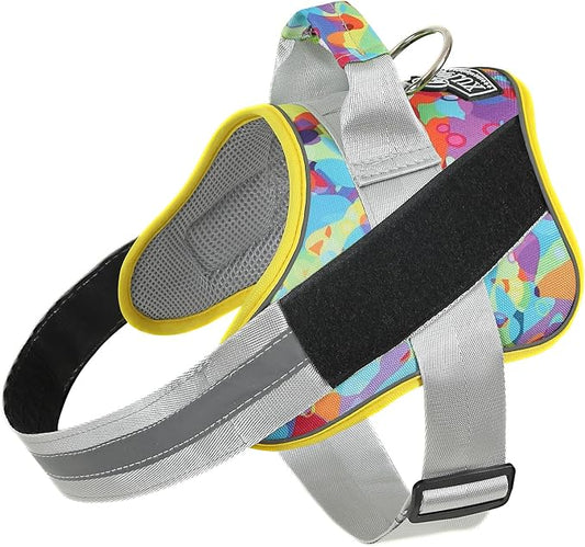 Dog Harness, No-Pull Reflective Dog Vest, Breathable Adjustable Pet Harness with Handle for Outdoor Walking - No More Pulling, Tugging or Choking (X-Small (Pack of 1), Watercolour)