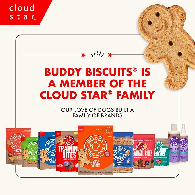 Buddy Biscuits Crunchy Dog Treats, Peanut Butter, 2lbs. Bag