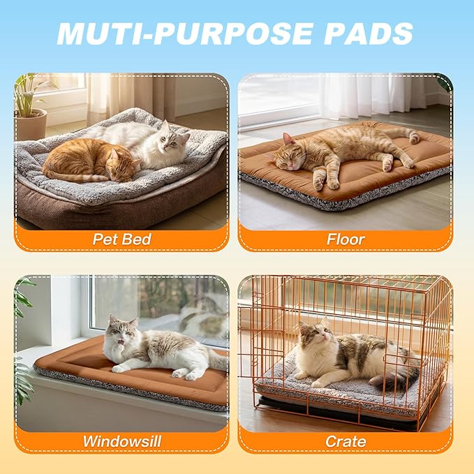 Cat Cooling Mat, Self Warming Cat Bed, Reversible Warm & Cooling Cat Bed, Winter Warm Cat Pad & Summer Cooling Cat Mat for Kittens & Small Dogs, Perfect for Crates, Beds & Sofas, Dark Brown, 18" x 24"