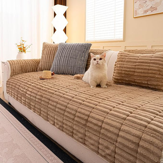 Washable Pet-Friendly Couch Covers for Dogs Fuzzy Pet Sofa Covers Dog Couch Blankets and Cushion Covers for Sofa