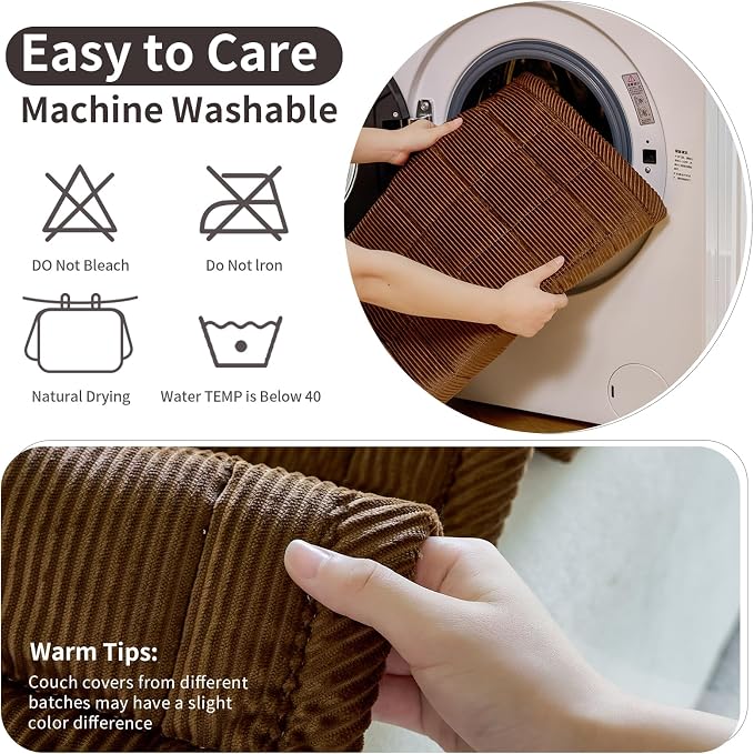 Couch Covers for Dogs Washable, 27.6"x70.9" Non Slip Couch Covers for Loveseat Sofa Pet Friendly, Soft Fuzzy Sofa Covers for Pet, Dog Couch Cover Furniture Protector(1PC,Dark Brown)