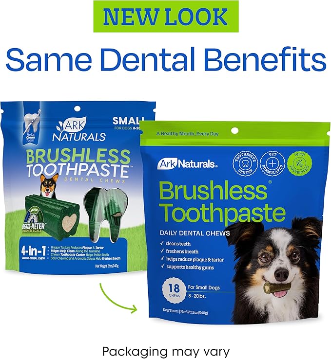Ark Naturals Brushless Toothpaste, Dog Dental Chews for Extra Large Breeds, Freshens Breath, Unique Texture Helps Reduce Plaque & Tartar, 24oz, 1 Pack