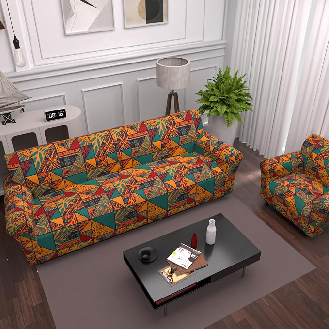 Stretch Couch Covers for 2 Separate Cushion Couch Sofa - Floral Printed Couch Sofa Cover ,Washable Sofa Slipcover,Pet Friendly Furniture Protector with Elastic Bottom,Universal Fit for Home(Loveseat)