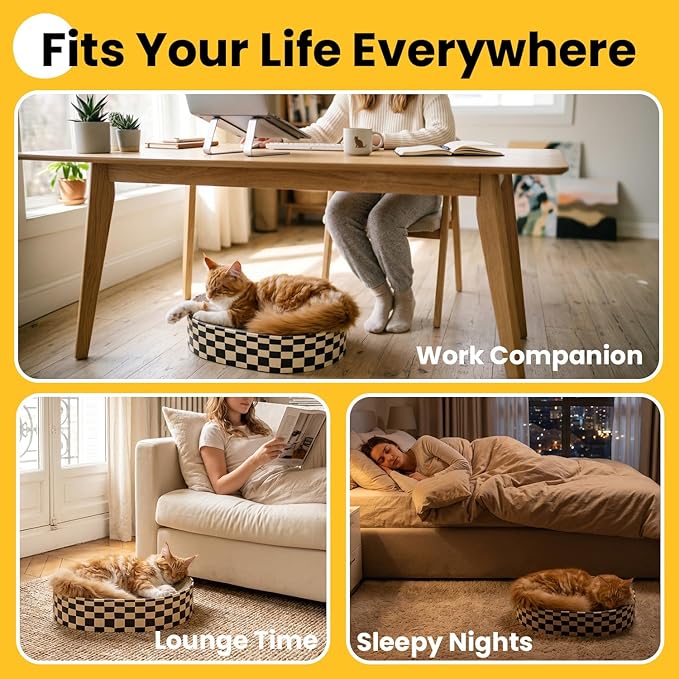 Conlun Cat Scratcher Cardboard,2 in 1 Oval Cat Scratch Pad Bowl for Indoor Kitty Grinding Claw,Round Kittens Scratching Board Corrugated Lounge Pet Beds&Furniture Protector for Sofas