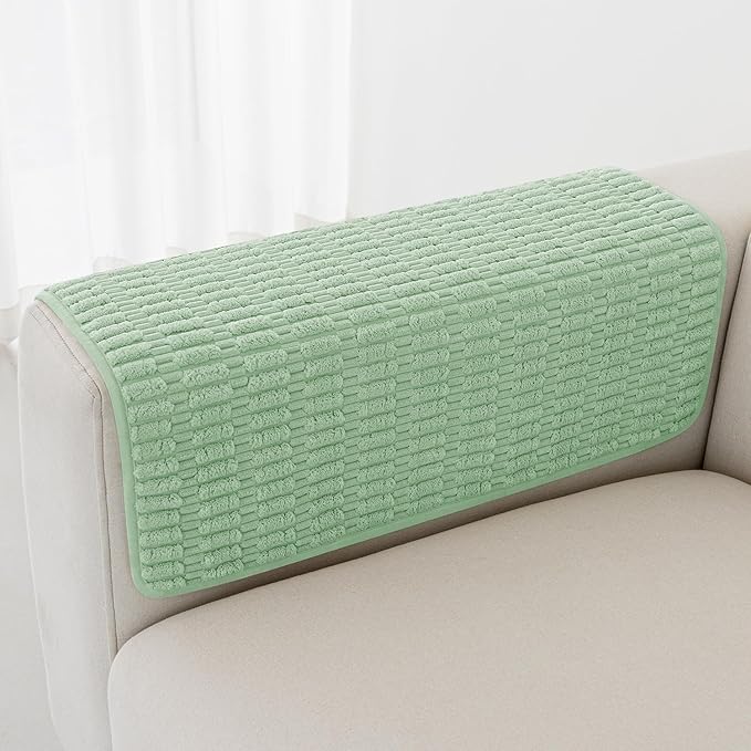 Foxdecor Couch Arm Cover Sofa Armrest Cover Armchair Covers, Anti-Slip Couch Arm Protectors Sofa Arm Covers Pack of 2pcs. (Sage Green 20x20 Inch)
