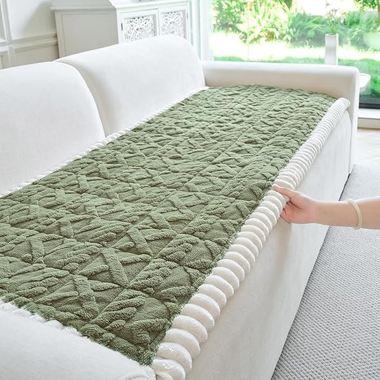 Fuzzy Couch Covers for Dogs, Non Slip Thick Dog Couch Cover Protector, Plush Pet Couch Covers for Sofa Washable, Soft Sofa Cushion Slipcovers Pet Friendly(1PC, Green, 27.6”x59.1”)