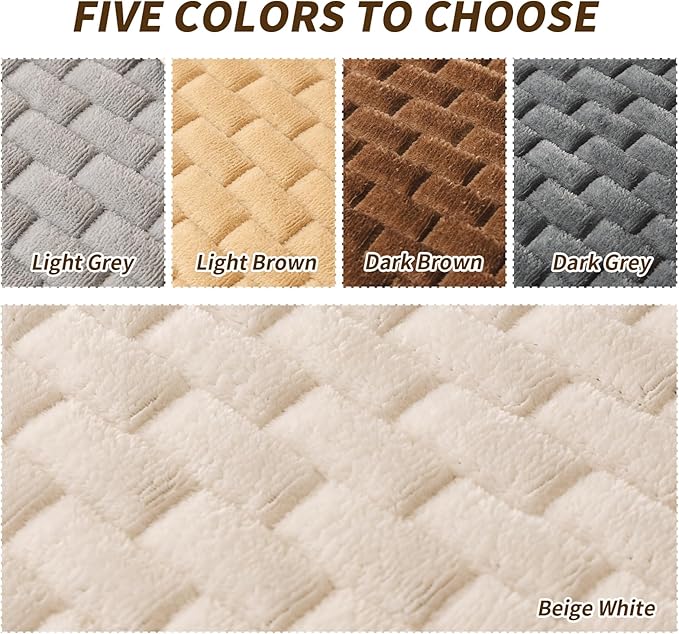 Couch Covers for Dogs Washable, 27.6"x82.7" Velvet Dog Couch Cover Protector, Fuzzy Plush Pet Sofa Cover for 3 Cushion Couch, Sofa Covers for Pets(1PC,Beige White,3 Seater Sofa Pad Cover)