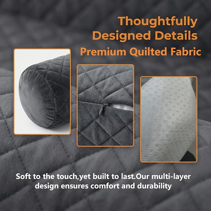 Calming Dog Bed for Couch, Non-Slip Durable Suede Dog Sofa Mat,Removable Washable Couch Dog Bed for Furniture Protector, Perfect for Small, Medium Dogs and Cats (Black and Gray, 36 x 36 inch)