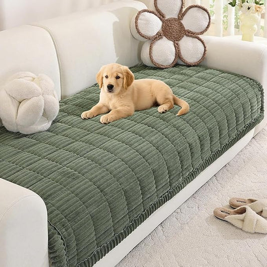 Royhom Couch Cover for Dogs Washable, Soft Thick Pet Couch Covers for Sofa, Pawcart Couch Protector Pet Friendly, Furniture Covers Dog Mat for Couches and Sofas (Green, 35.4 x 47.2 Inch)