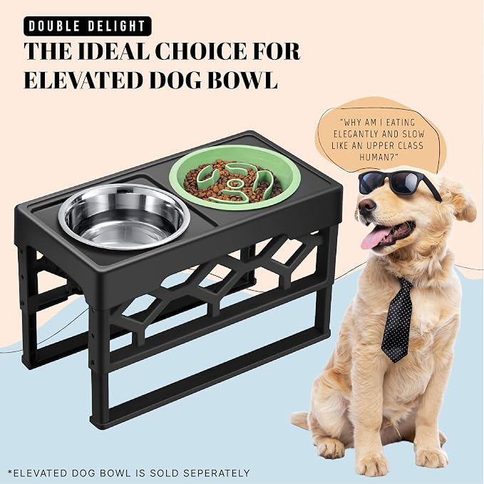 AVERYDAY Slow Feeder Dog Bowls for Medium Breeds Fits Raised Feeding Station, Puzzle Dog Food Bowls to Slow Down Eating, Dogs Feeding Bowl with Non-Slip, Slows Feeder Pet Bowl for Wet and Dry Food