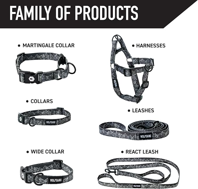 Wolfgang Heavy Duty Adjustable Dog Harness, Pull-Tested to Over 800 lbs for Walking & Training, WolfMountain Print, Medium