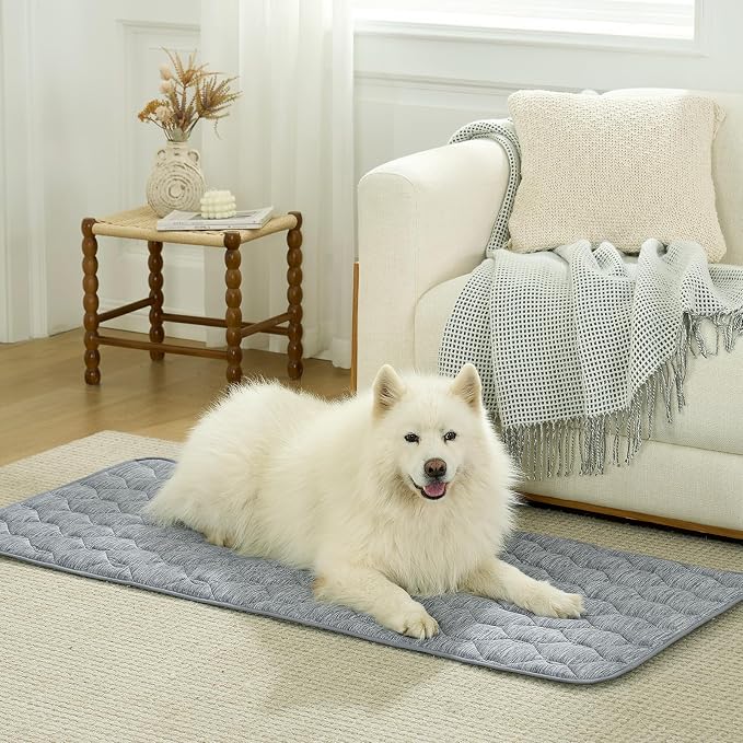 COZY KISS Dog&Cat Cooling Couch Cover, 27.5x82.5 Inch Waterproof Pet Pad, Q-Max > 0.4 Cool-Tech Fabric, Dark Grey