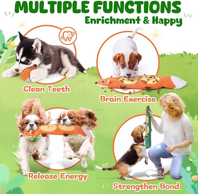 XIUGOAL Dog Toys for Aggressive Chewers, 2 Pack No Stuffing Dog Toys for Boredom and Teething, Squeaky Chew Toy for Small, Medium Breed to Keep Them Busy