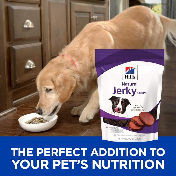 Hill's Natural Jerky Strips Dog Treats, Beef, 7.1 oz. Bag (Pack of 12)