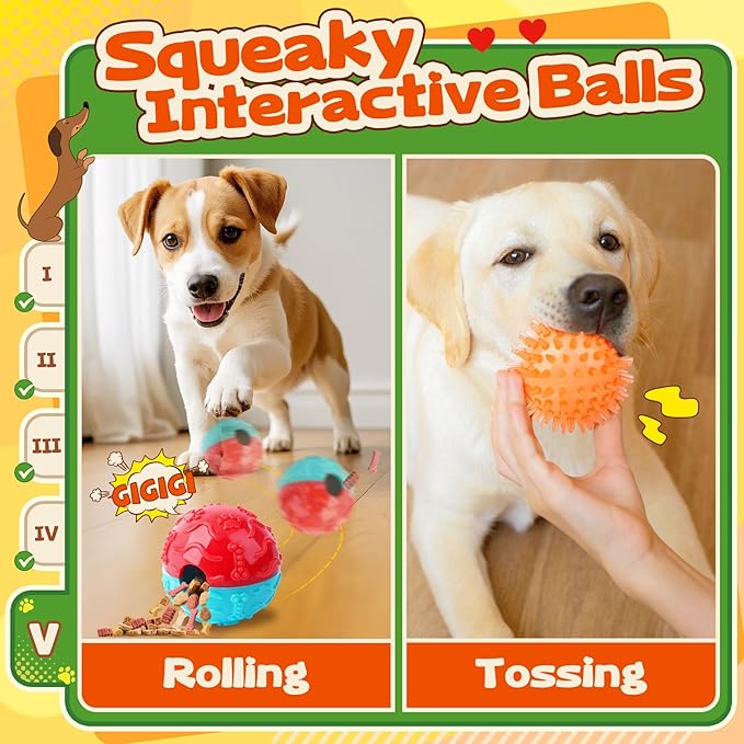Forfon 10 Pack Complete Dog Puzzle Toys Set-Dog Lick Mat & Feeding Bowl with Suction Cups for Small & Medium Breeds,Enrichment Toys for IQ Training & Mentally Stimulating