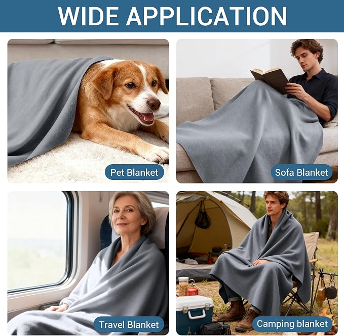 CULVE 24 Pack Fleece Throw Blanket 50x60 - Soft Lightweight Blankets in Bulk for Wedding, Gifts Pet Home Bed Sofa Couch Office Travel(Gray)
