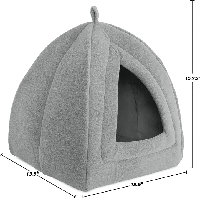 Cat House - Indoor Bed with Removable Foam Cushion - Pet Tent for Puppies, Rabbits, Guinea Pigs, Hedgehogs, and Other Small Animals by PETMAKER (Pack of 2)